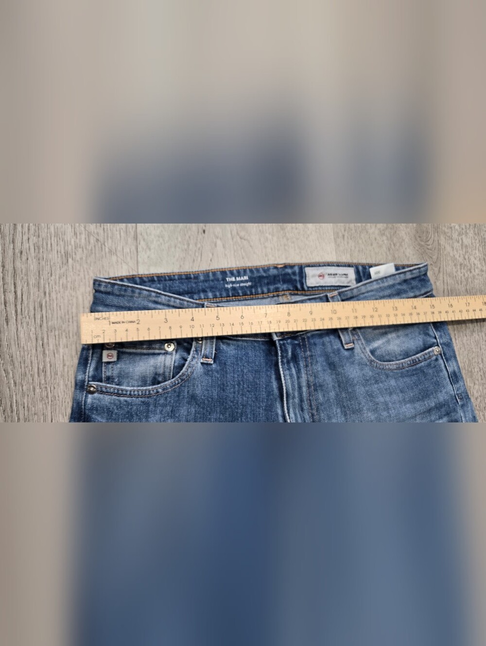 AG The Mari High Rise Straight Jeans Raw Hem Medium Wash Sz 30R - Picture 8 of 14